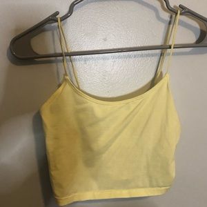 Yellow basic crop tank top
